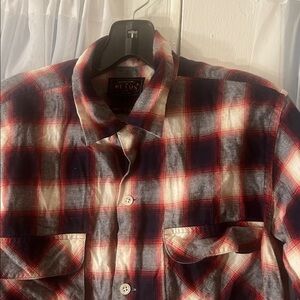 Beams plaid shirt from the Japanese clothing brand Unisex Size Small Gray & Red